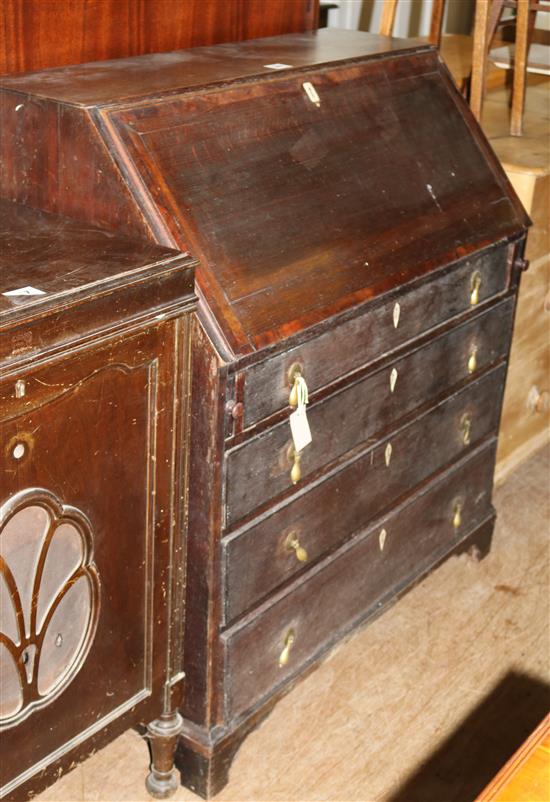 George III oak bureau(-)